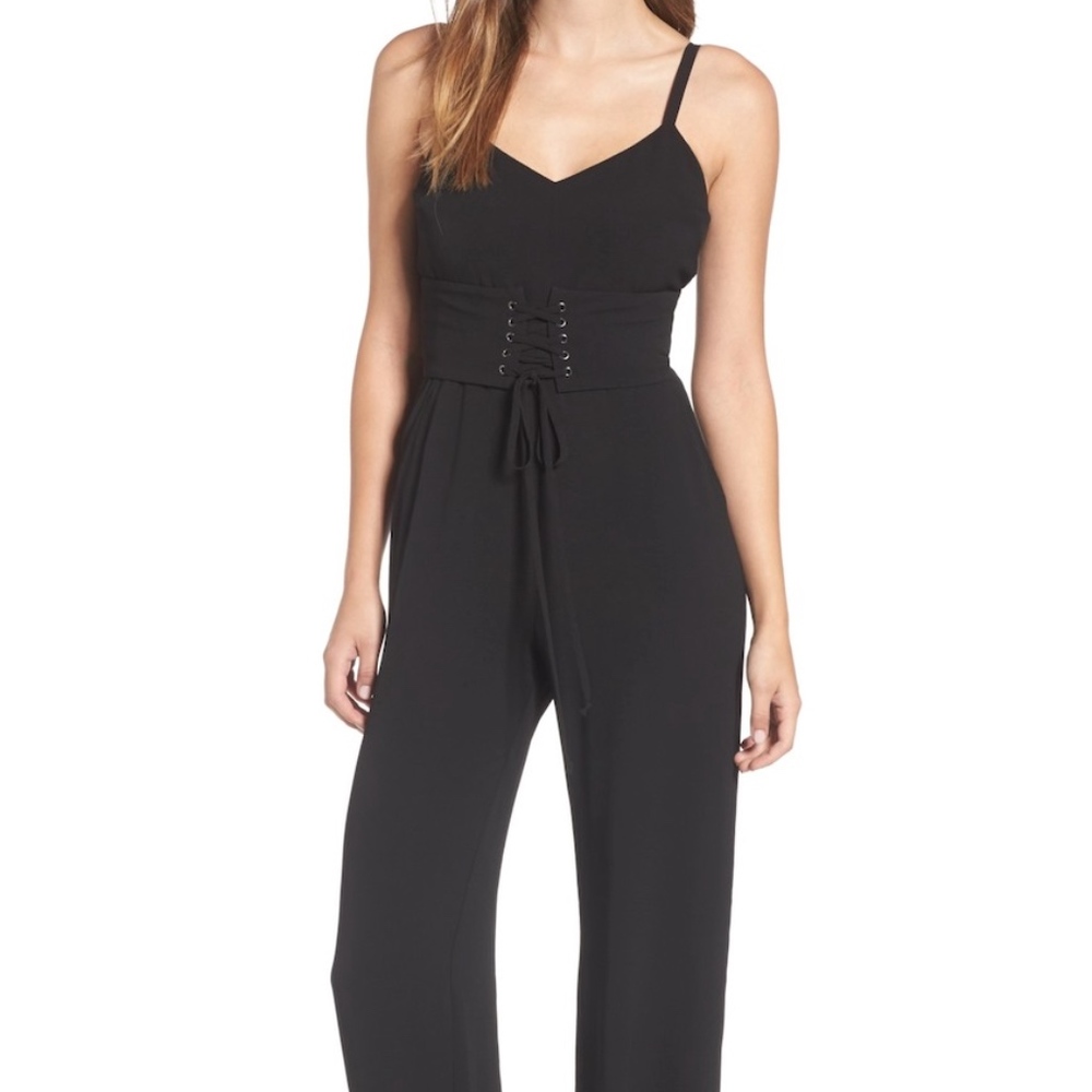 Wayf Black Medium Jumpsuit with mid lace belt